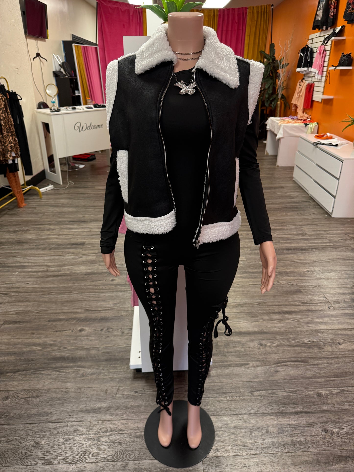 Terry Fur Lined Vest