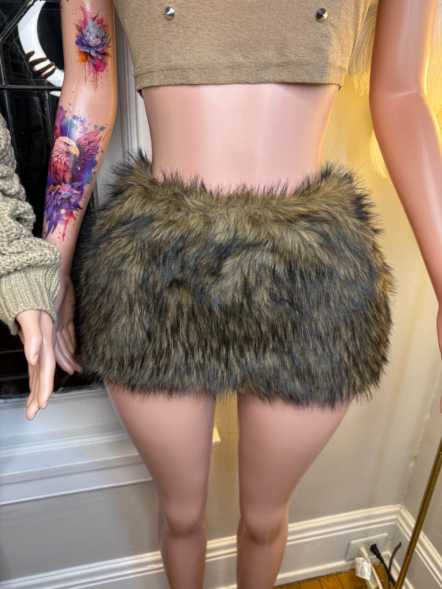 Luxe Faux Fur Mini Skirt
