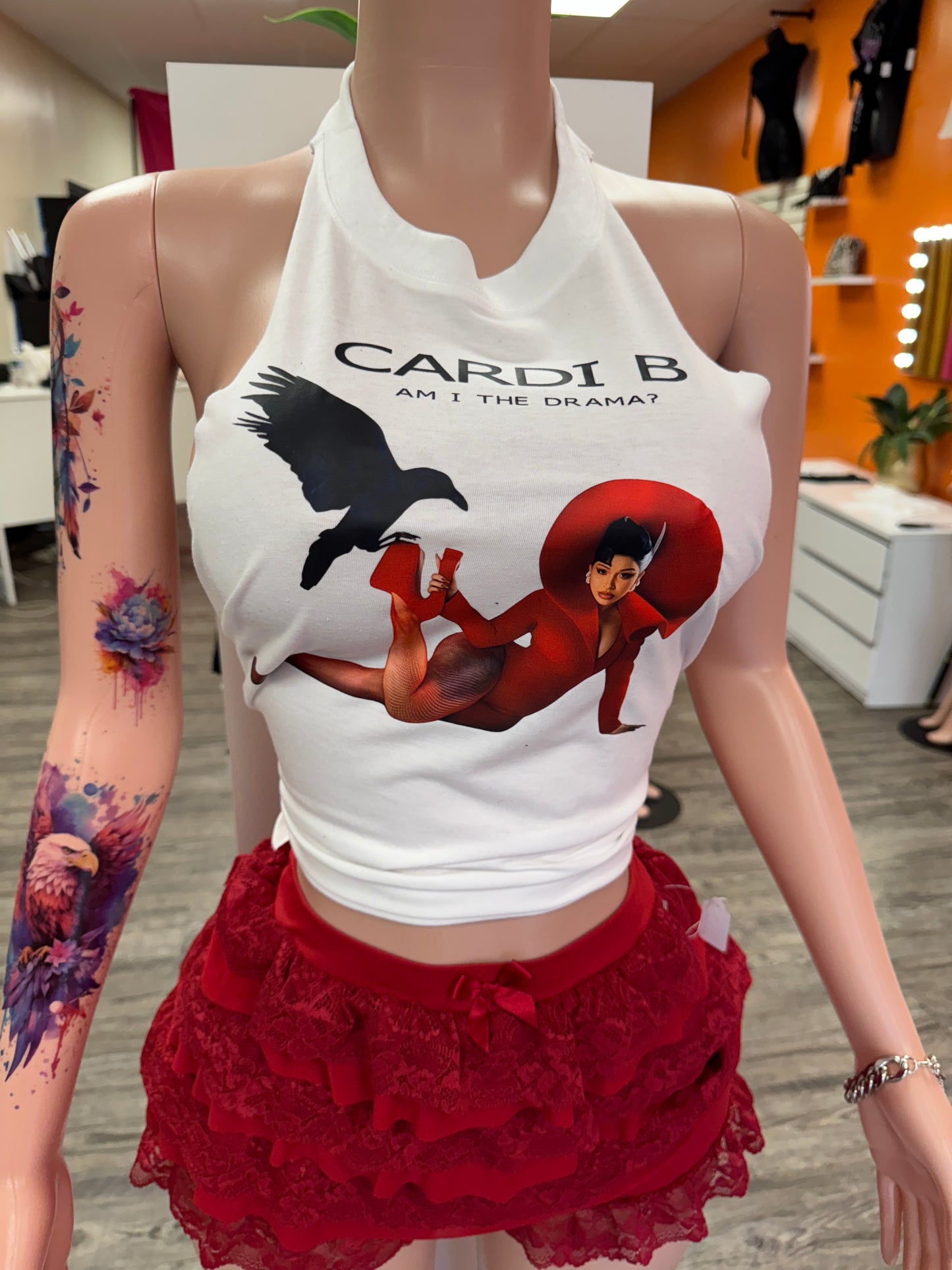 Cardi B Custom Halter Graphic