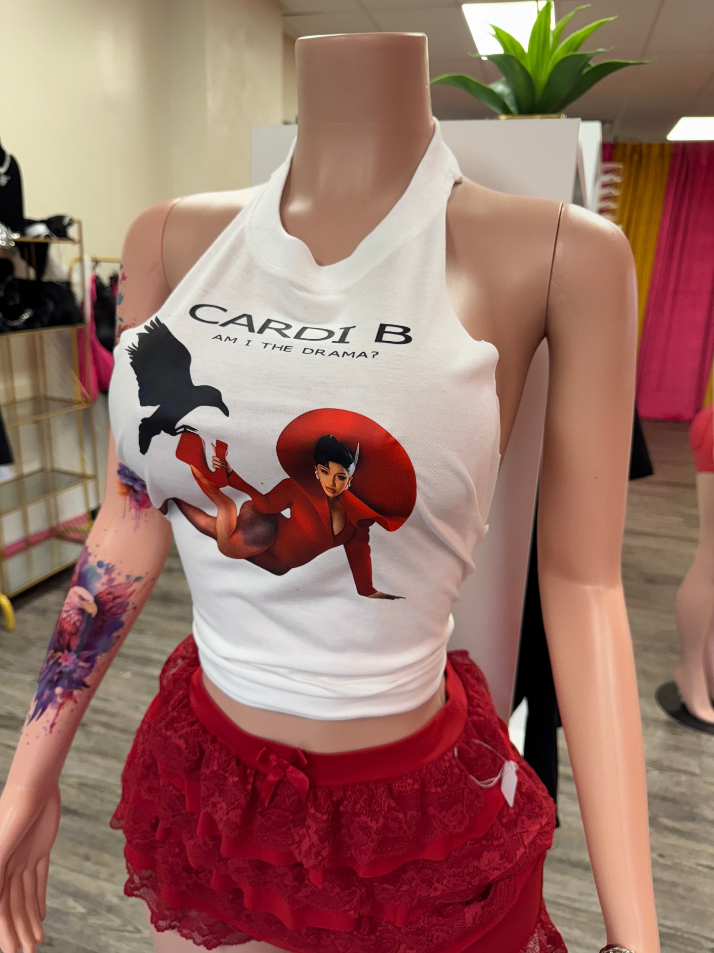 Cardi B Custom Halter Graphic