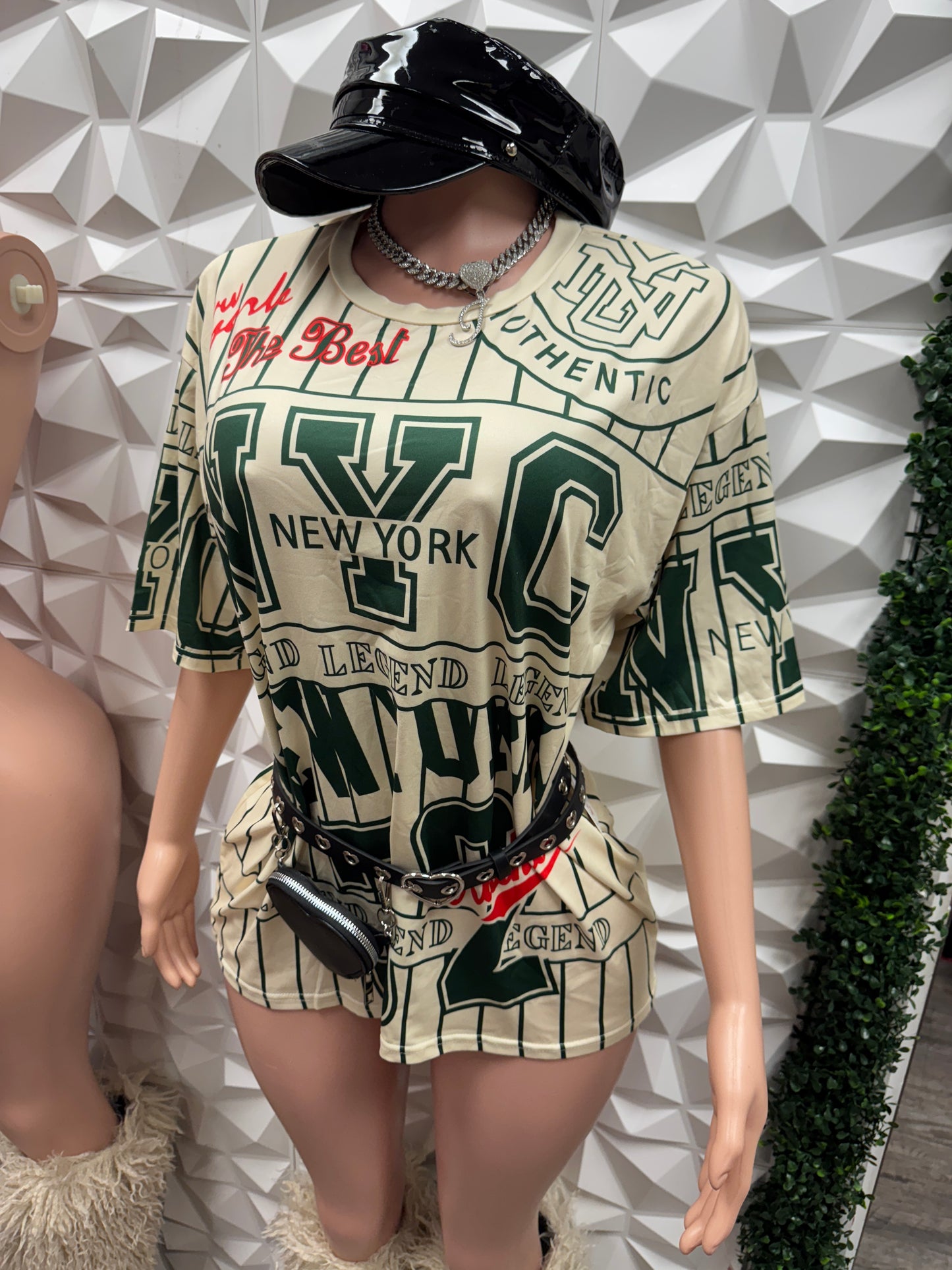 Nude Jersey Graphic Top