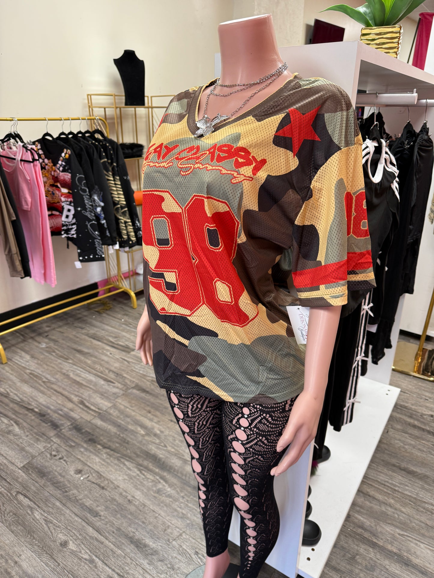 Nude Camo Jersey Top