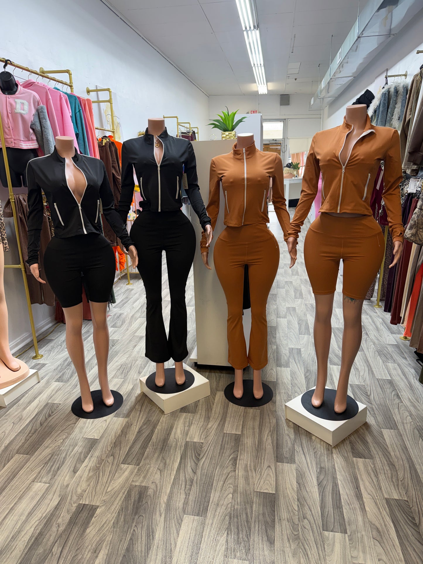 Women’s 2-Piece Active Set | Zip-Up Jacket & Shorts