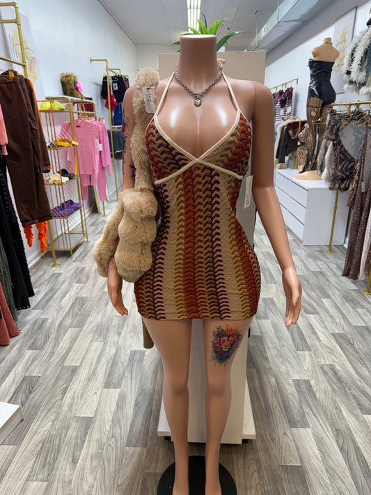 Golden Hour Halter Mini Dress – Snatched Backless Bodycon