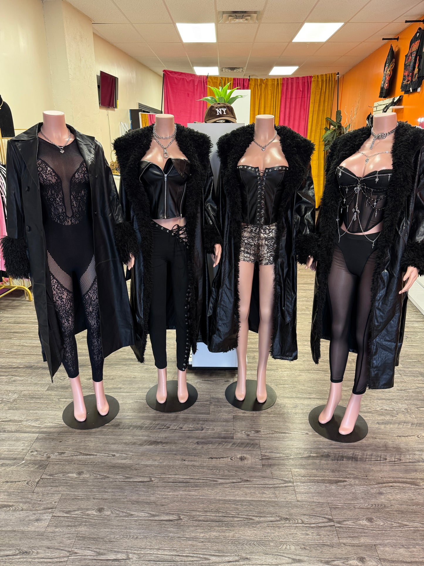 Fur Leather Trench Coat