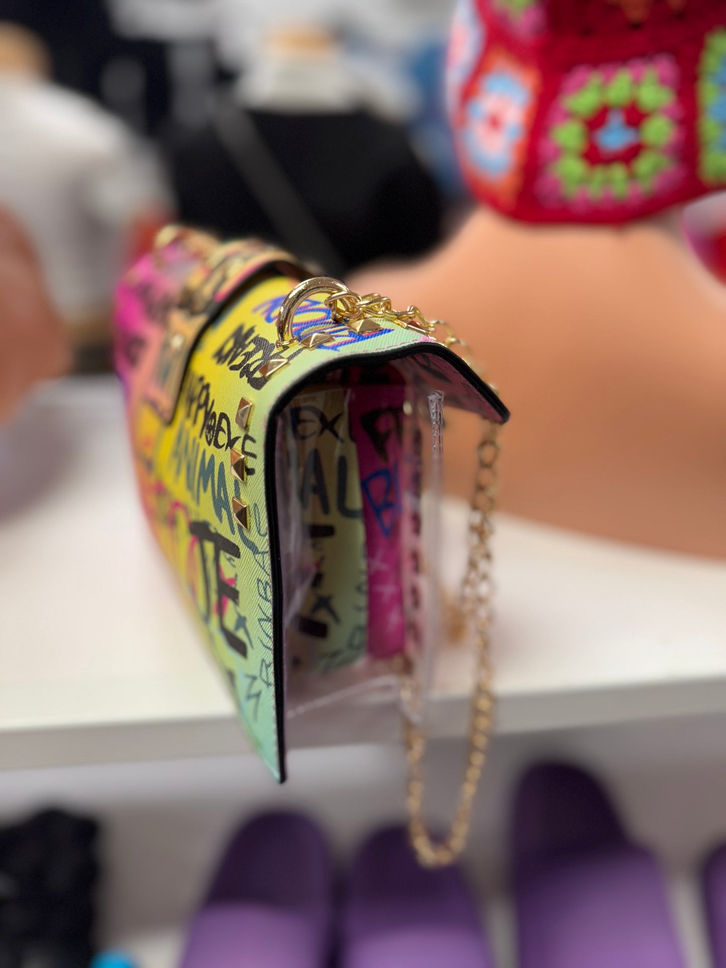 Unique Retro Graffiti Pink Design Bag