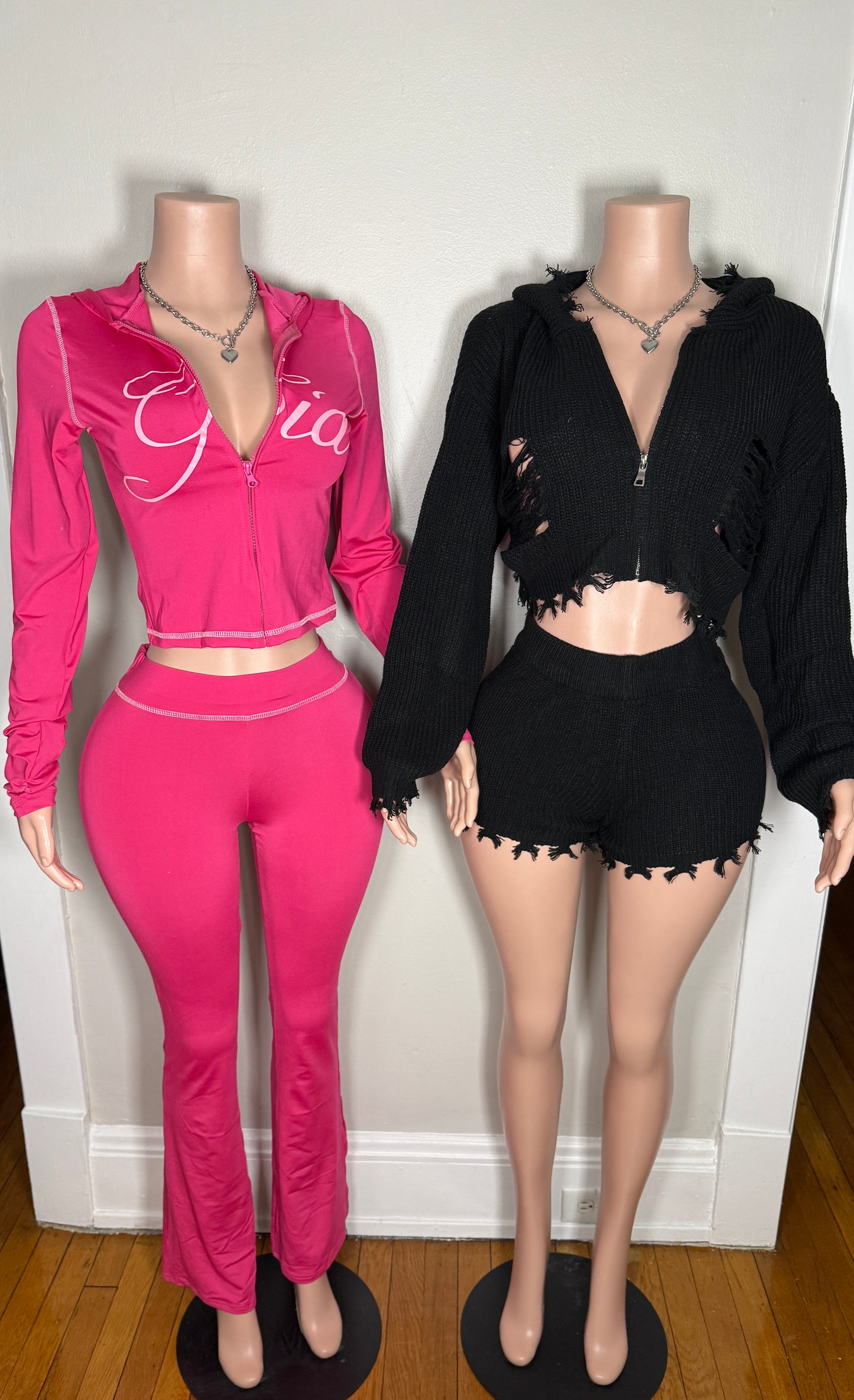 Distressed Knit Two-Piece Set