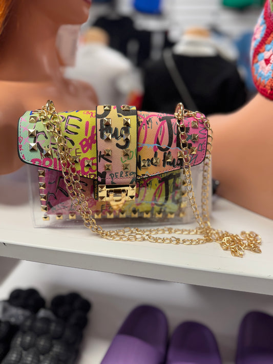 Unique Retro Graffiti Pink Design Bag