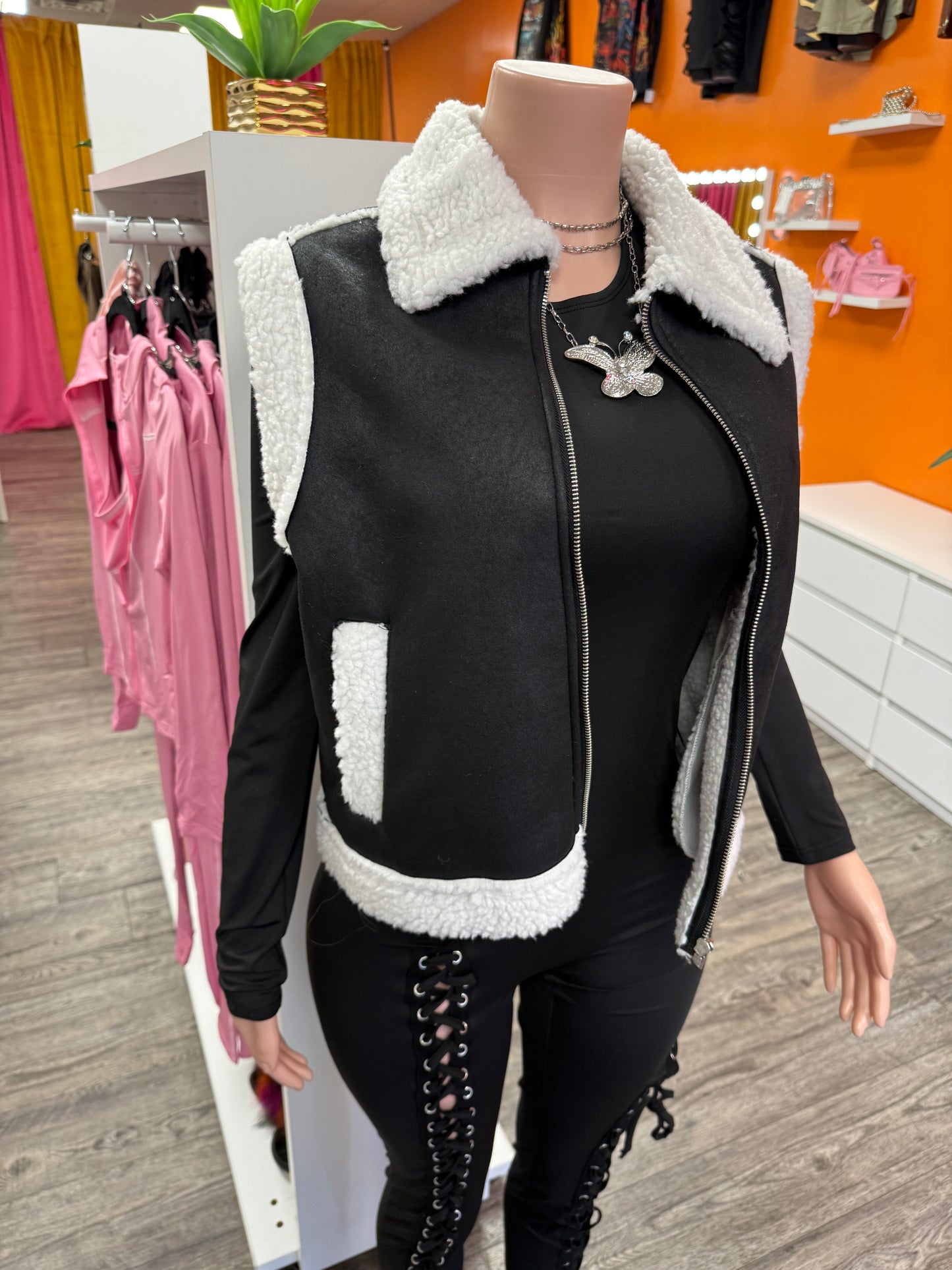 Terry Fur Lined Vest