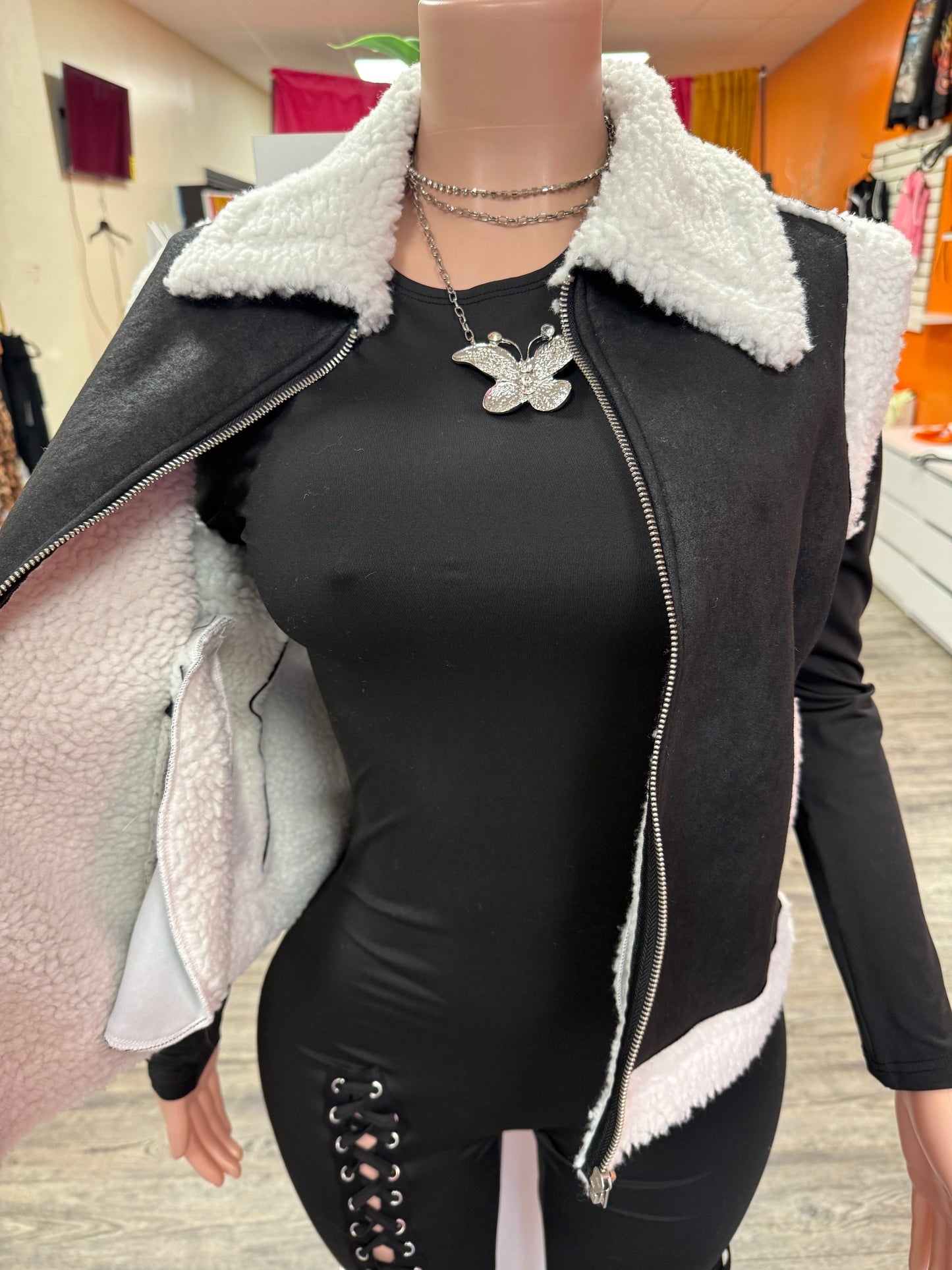 Terry Fur Lined Vest