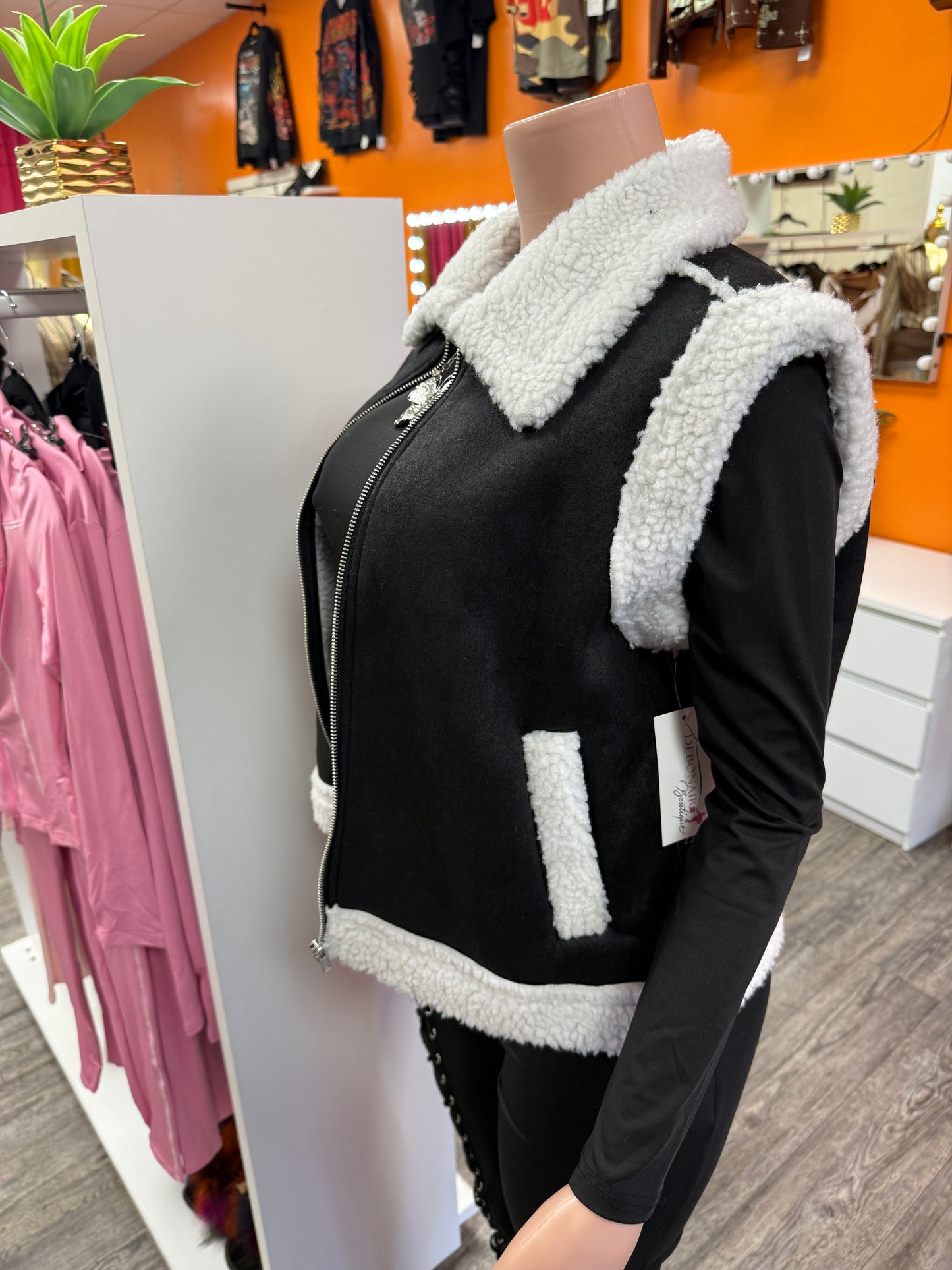 Terry Fur Lined Vest