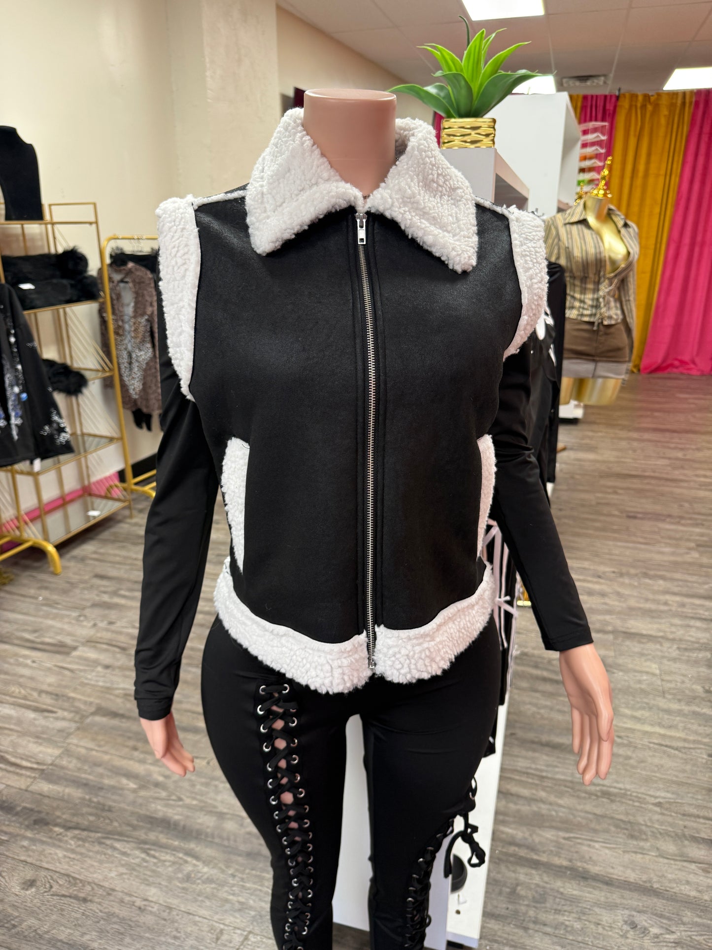 Terry Fur Lined Vest