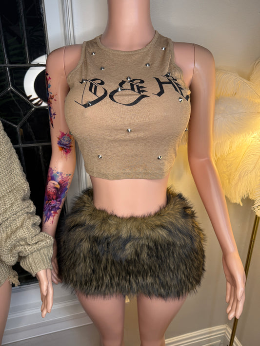 Luxe Faux Fur Mini Skirt