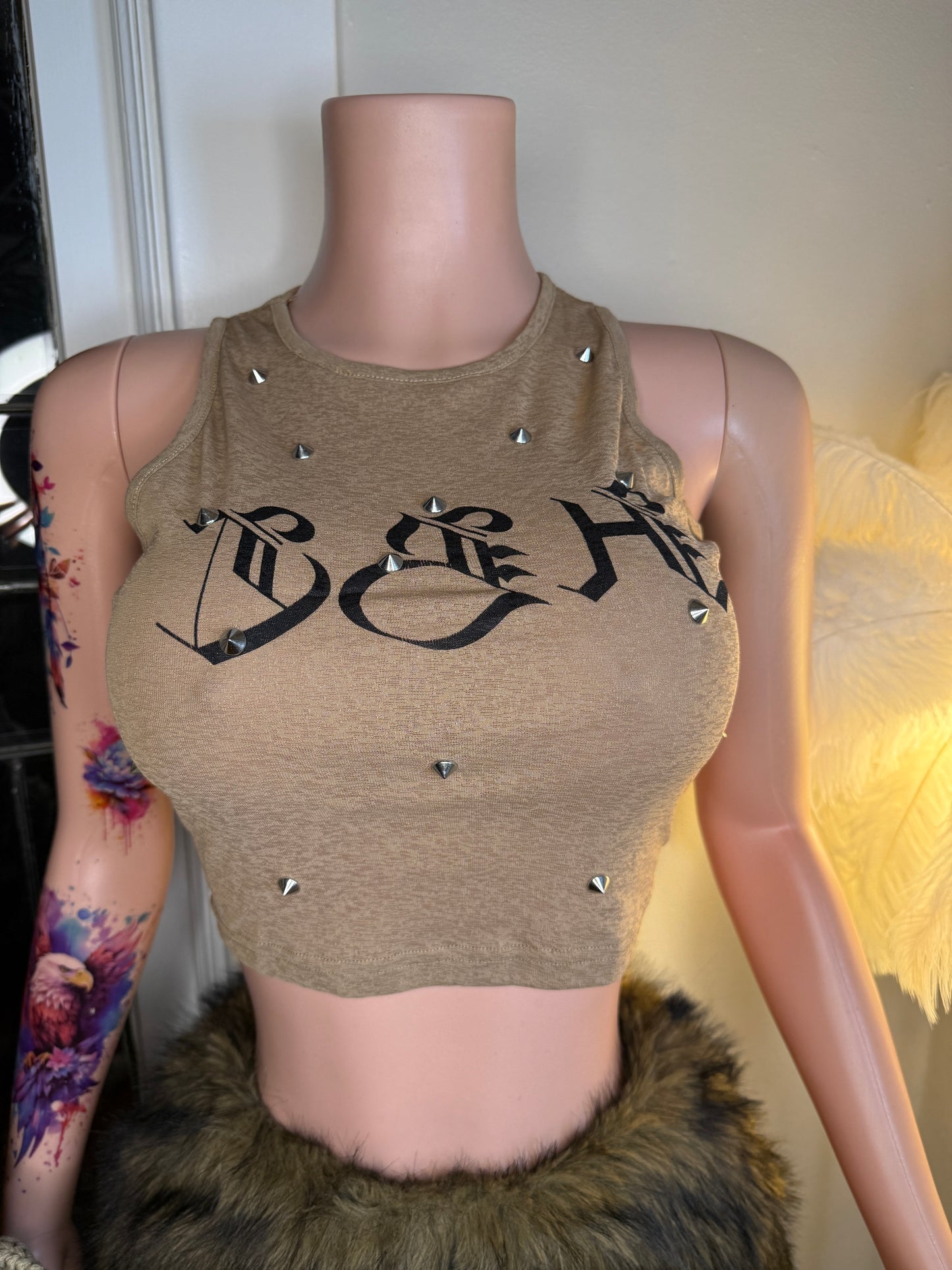 Studded Luxe Crop Tank