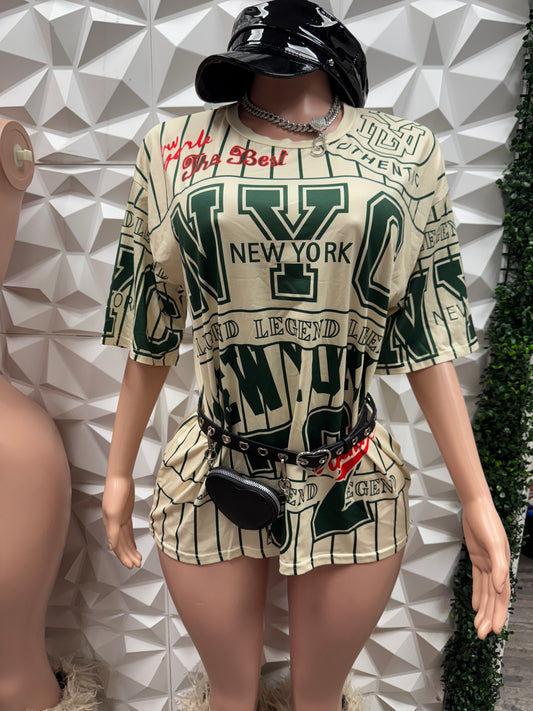 Nude Jersey Graphic Top