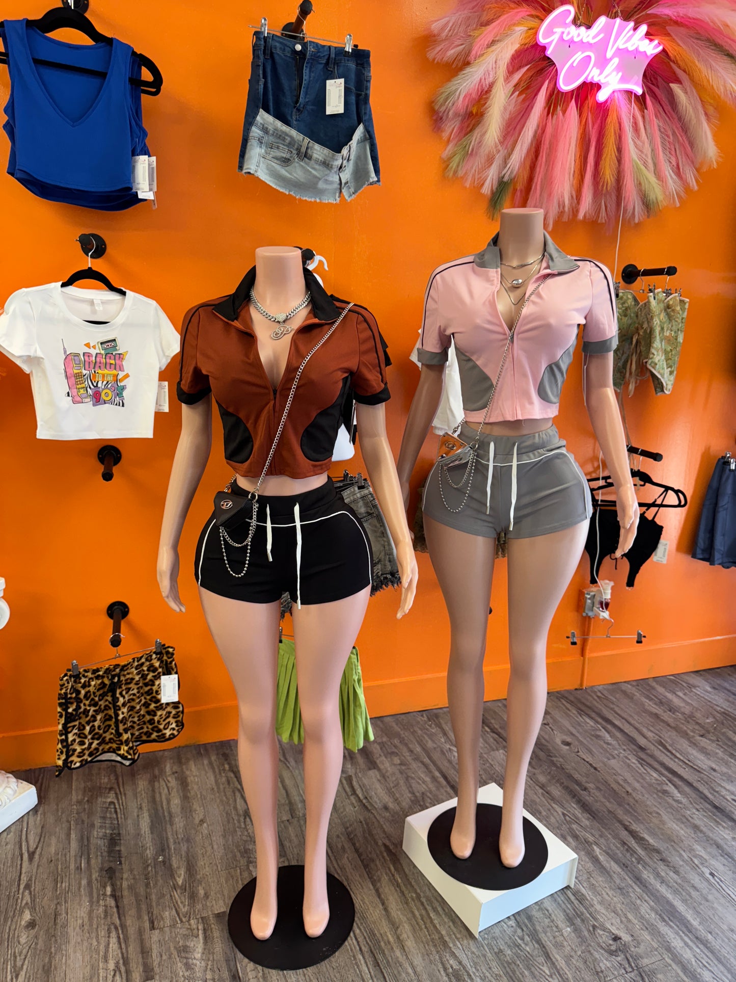 Zip Shorts Sets